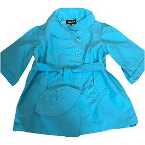 Vintage Women's Water Resistant Jacket with Matching Hat Size 2X Teal Blue READ